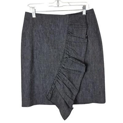 Sandro Womens Wrap style Skirt Size 6 Heathered black Cotton Blend Office Career - Image 1 of 4