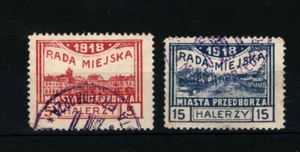 POLEN *Przedbórz* gebrauchte Lokalmarken {2} WW1 1918 {samwells} MA216 - Bild 1 von 6
