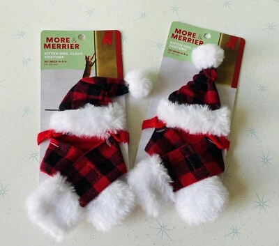 TWO Petco More & Merrier Holiday Kitten Mrs Claus Pet Christmas Size XS/ S NWT - Image 1 of 4