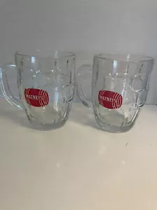 Coppia di bicchieri da birra in vetro pesante 5” alti Watney’s made in inglese 14 oz - Foto 1 di 3