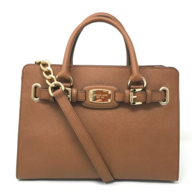 Michael Kors Saffiano Leather Hamilton East West brown Crossbody Shoulder bag - Image 1 of 4