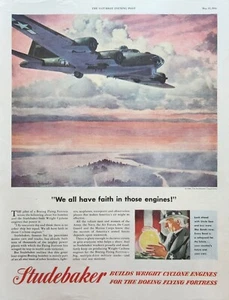 1944 Studebaker Flying Fortress Vintage Ad we all have faith in those engines - Picture 1 of 1