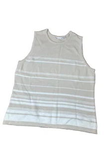 CROFT & BARROW STRICK TOP TANK BEIGE WEISS Gr. XL 100%BAUMWOLLE - Bild 1 von 6