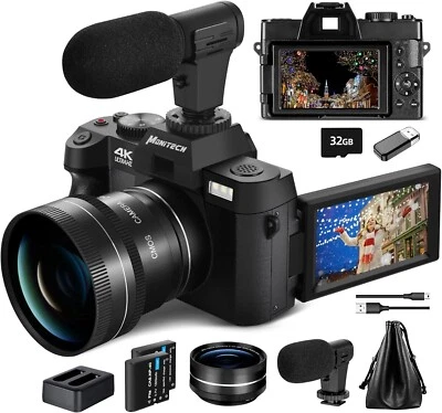 Monitech Digital 4K Camera, 52mm Wide Angle and Micro Lens , 3” LCD Display - Image 1 of 4