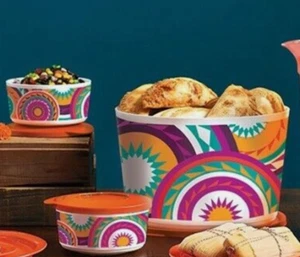 Tupperware Campanion Botes 27 tazas 2 tazas 3 piezas Set Mayan Sunrise Nuevo - Imagen 1 de 4