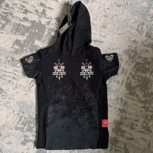 Brandneu Jungen schwarz 8IGHTH DSTRKT Kurzarm Hoodie Größe 2T sehr schön!! - Bild 1 von 5