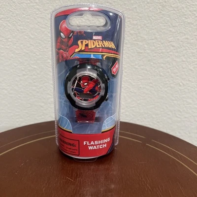 NWT Marvel Spiderman Kid's LCD Watch Flashing Lights Sealed - Image 1 of 3