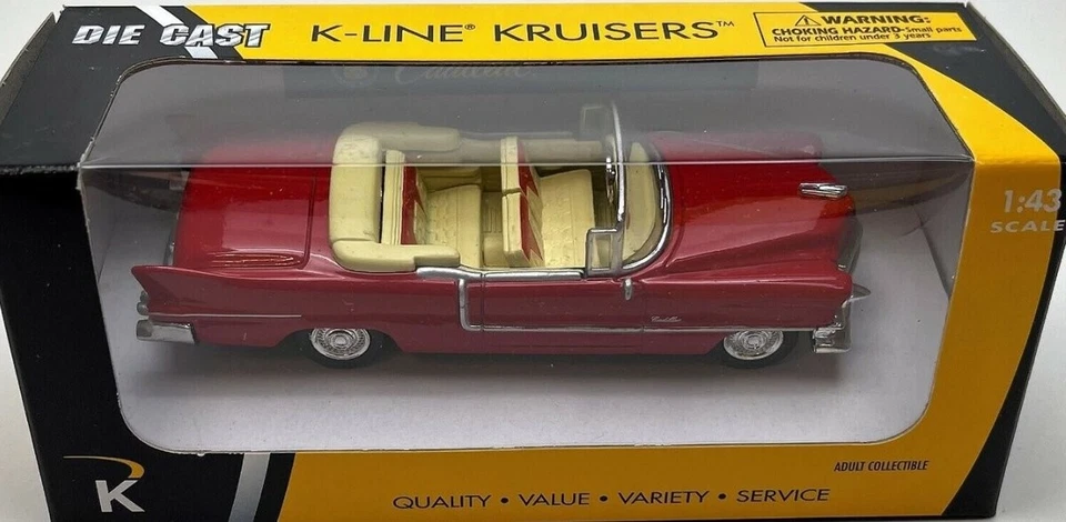 K-Line 48007 Kruisers 1955 Red Cadillac Eldorado Convertible Car Die-Cast - Image 1 of 1