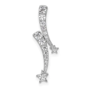 14k White Gold 1/4 carat Lab Grown Diamond VS/SI+ G+ Shooting Star Chain Slid... - Foto 1 di 4