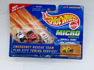 Vintage 1996 Mattel Hot Wheels Micro Veicoli Squadra di Soccorso di Emergenza MOC - Foto 1 di 5