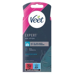 Veet Expert Waxing Strips For Sensitive Skin-20 Cold Wax Strips &4 Finish Wipes - Picture 1 of 2