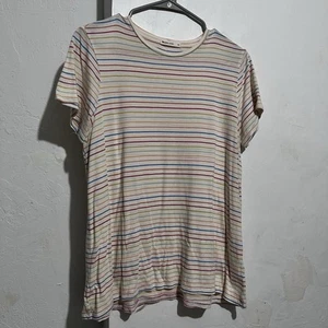 Marine Layer Swing Crew Tee in Rainbow Stripe Medium Cotton Casual Sustainable - Bild 1 von 9