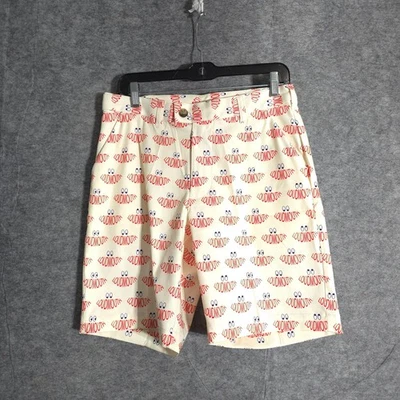 Loudmouth Golf Shorts Mens White Loudmouth Eyes Print Summer Casual Fun Stretch - Image 1 of 4