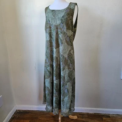 Maxi Vestido De Colección Años 90 Y2K Studio I Floral Cachemira Sin Mangas Caprichoso 18W Plus Foto 1 de 4