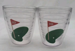 Campo de golf Tervis hoyo 19 10 oz. Juego de 2 vasos transparentes de doble pared usados de 4" - Imagen 1 de 10