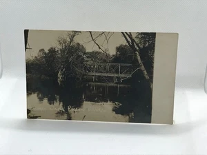 RPPC BRIDGE ACROSS PIGEON RIVER, 1909 SHIPSHEWENA, IN POSTMARK - Picture 1 of 2