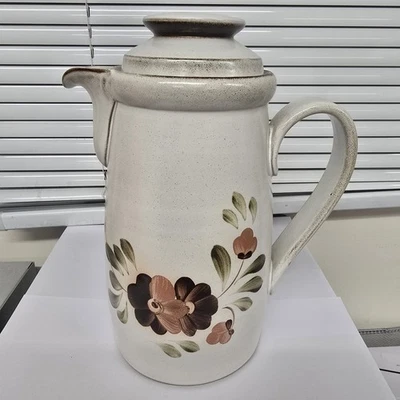 Vintage Denby Langley Coffee Pot in Serenade Floral Design Stoneware Teapot - Image 1 of 4