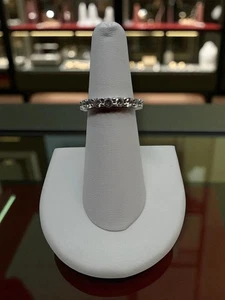 Uncas International Sterling Silver Eternity Ring Size 6 Clear Glass Stones - Picture 1 of 9