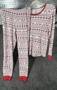 George Pyjama Set Damen M Rot Weihnachten Urlaub Oberteil & Hose - Bild 1 von 7