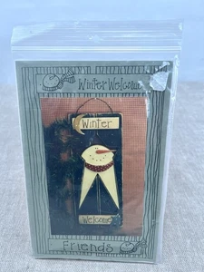 Vintage Tole Gemälde Muster Winter Welcome Friends Sherry Connors 2001 Schneemann - Bild 1 von 2