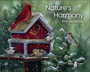 2019 (2030, 2041) Boy's Town / Nature's Harmony Wall Calendar! Bird Paintings! - Picture 1 of 3