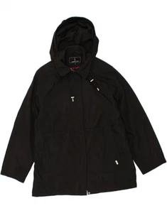 LONDON FOG Womens Hooded Windbreaker Jacket UK 16 Large Black Polyester CL79 - Picture 1 of 3