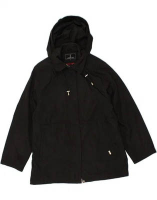 LONDON FOG Womens Hooded Windbreaker Jacket UK 16 Large Black Polyester CL79 - Image 1 of 3