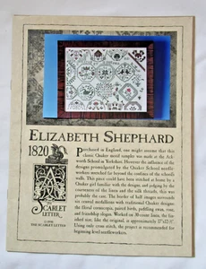 The Scarlet Letter Elizabeth Shephard 1820 Quaker Sampler Cross Stitch Pattern - Picture 1 of 4
