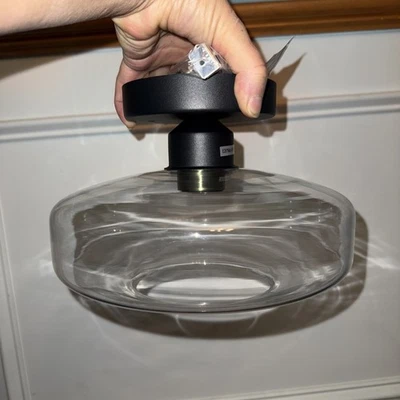 Modern Ceiling Light Crystal Glass Ceiling Lamp Flush Mount Fixture 10" Wide - Image 1 of 4