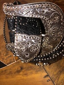 Justin Women’s Crystal Western Belt 38-Gorgeous Blinged Out- Appears Unworn!