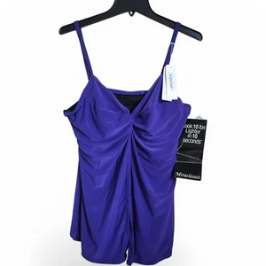 Miraclesuit Tankini Sz 16 Love Knot Underwire Flyaway Tummy Control Swimsuit Top - Picture 1 of 11