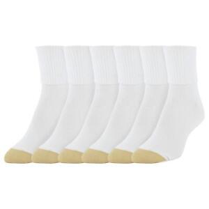 GOLDTOE Womens Classic Turn Cuff Socks Multipairs White (6-Pairs) Medium