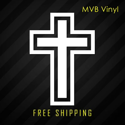 Cross Vinyl Decal Sticker | Christian Jesus God Religious Window Laptop 223 - Image 1 of 4