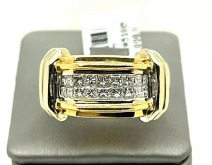 14K Two Tone Gold 1.00 CT Diamond Men's Wedding Band, 19g, Size 10.5, S105687 - Picture 1 of 8