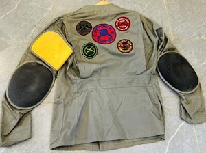 1970s 10-x Americas Finest Sport Clothing Khaki Hunting Jacket with Patches L 44 - Picture 1 of 14