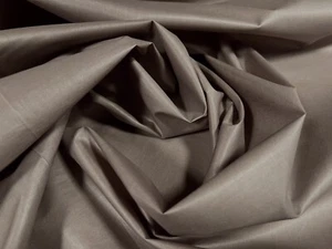 Cotton Lawn Woven Shirt Weight Fabric, Per Metre - Plain - Taupe - Picture 1 of 3