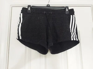 ADIDAS WOMENS ATHLETIC SHORTS BLACK AND WHITE SPECKS SZ M 12/14 - Picture 1 of 2