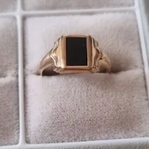 ArT dEkO Ring gold double Onyx 55 - Picture 1 of 5