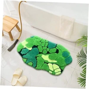 Cute Moss Bathroom Rugs Shaggy Washable Green Moss Bath Mat Green Moss Rug 1 - Picture 1 of 7