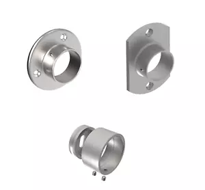 Edelstahl Halter Wand Flansch Wandanschluß Adapter 42,4 Boden V2A Steckfitting - Bild 1 von 22