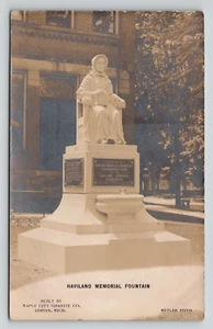 Fuente conmemorativa de Haviland sufragista americana Adrian MI postal RPPC 1904-18 - Imagen 1 de 2