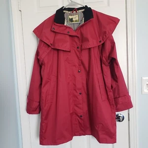 Country Estate Windsor UK 18 US 14 XL Waterproof Cape Jacket Riding Raincoat Red - Picture 1 of 15