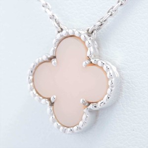 Van Cleef & Arpels Vintage Alhambra Pink Opal Necklace 750 (WG) 5.8g