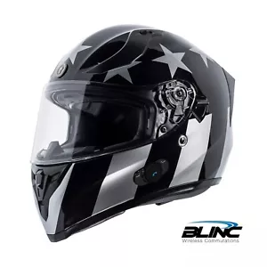 Gloss Black Motorcycle Bluetooth Helmet Torc T15B Full Face Captain Shadow 2XL - Picture 1 of 6