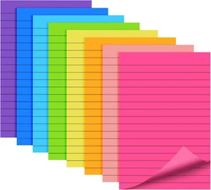 Lined Sticky Notes 4X6, 8 Pads, Sticky Notes with Lines Self-Stick Note Pads, La - Picture 1 of 12