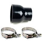 4" to 3" inch Black Silicone Reducer Coupler Turbo Pipe w/ 2x T-Bolt Clamps