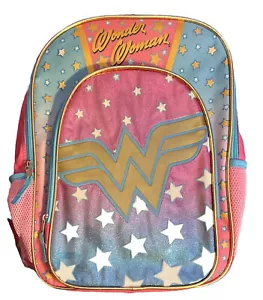 Wonder Woman DC Comics offiziell lizenzierter rosa 16" Full-Size Mädchen Rucksack NEU - Bild 1 von 4