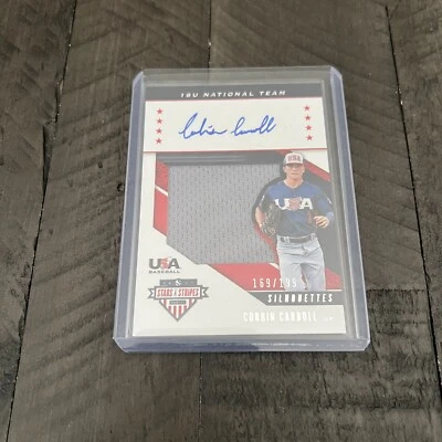 Camiseta deportiva Panini 2019 USA Stars Stripes Corbin Carroll/199 auto reliquia Foto 1 de 2
