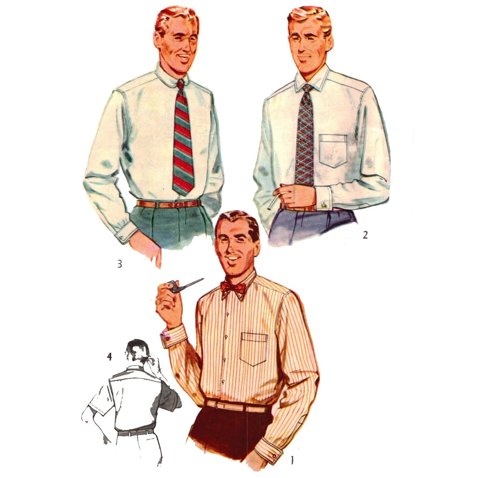 Vintage 1950s Sewing Pattern, Men’s Tailored Shirt - Chest: 40” (101cm) - Image 1 of 1