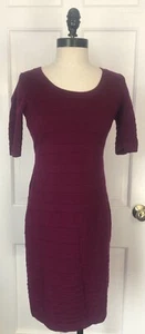 Vestido Suéter Calvin Klein Borgoña Lana Acrílico Tejido Sólido Para Mujer Pequeño - Imagen 1 de 5